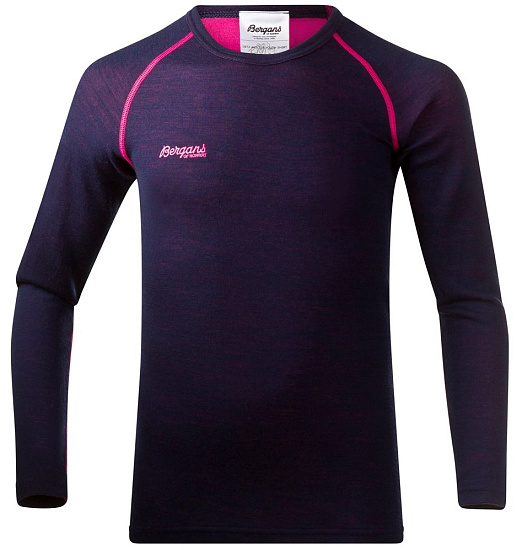 Футболка детская Bergans Akeleie Youth Navy/Pink - Фото 1 большая