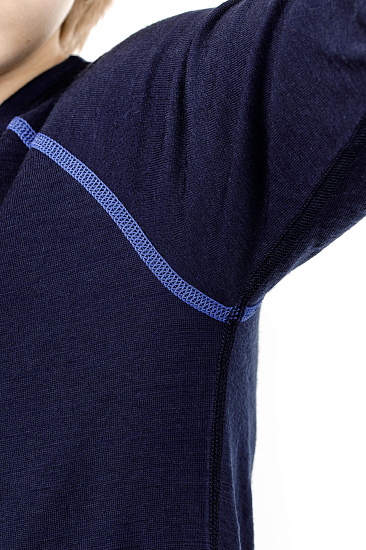 Футболка детская Bergans Akeleie Youth Navy/Warm Cobalt - Фото 7 большая