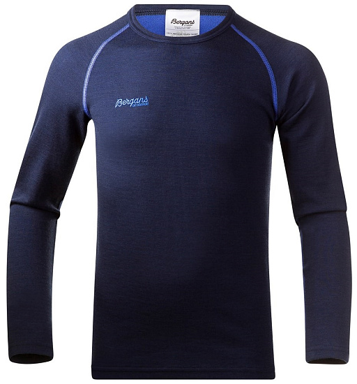 Футболка детская Bergans Akeleie Youth Navy/Warm Cobalt - Фото 1 большая