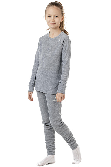 Футболка детская Odlo WARM Grey Melange - Фото 2 большая