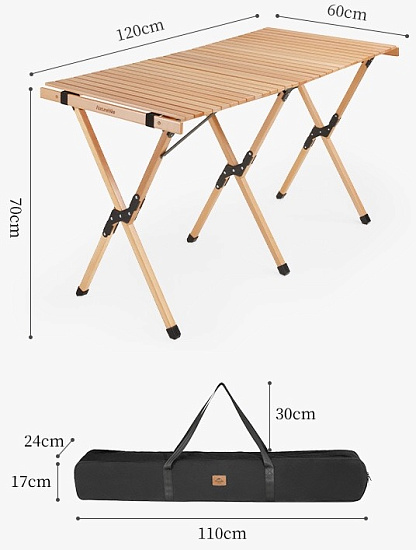 Стол Naturehike Egg Roll Wood High - Фото 3 большая