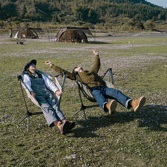 Кресло Naturehike Yl11 Folding Rocking Chair Black Mesh - Фото 7 большая