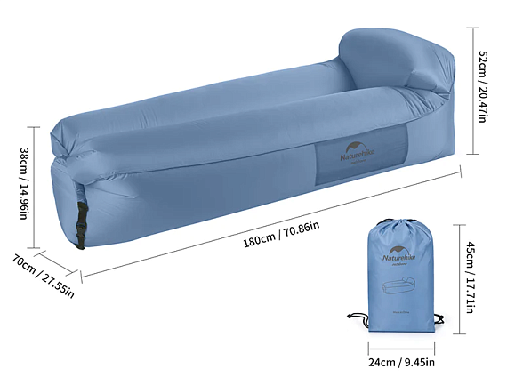 Надувной диван Naturehike Air Sofa 20FCD Green - Фото 3 большая