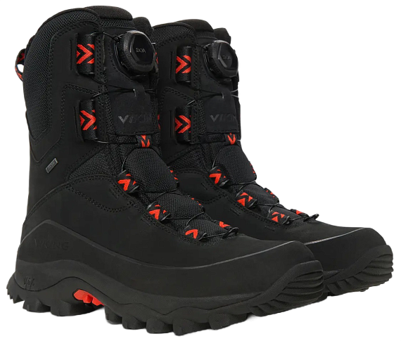 Ботинки мужские Viking Villrein High Gtx Boa Black/Red - Фото 3 большая