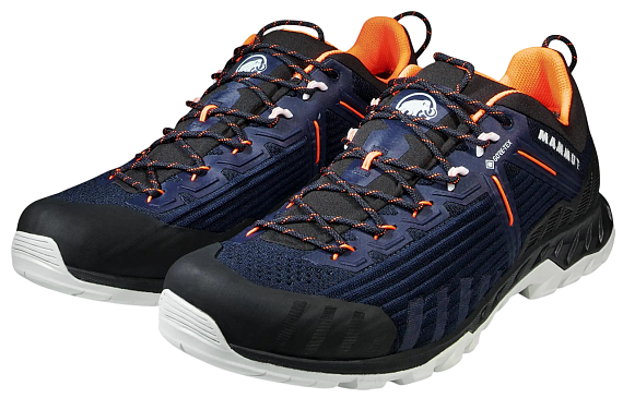 Ботинки мужские Mammut Alnasca Knit III Low Gtx Marine/Black - Фото 2 большая