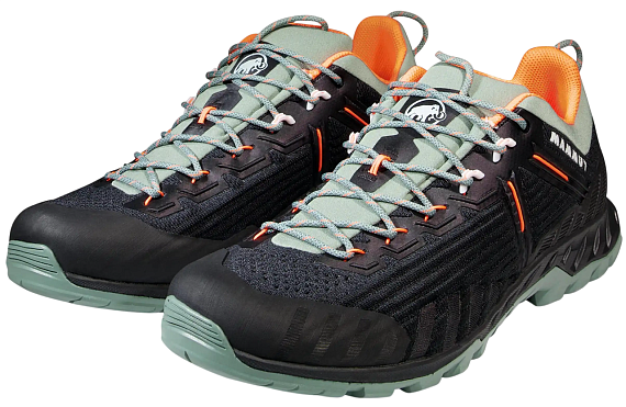 Ботинки мужские Mammut Alnasca Knit III Low Black/Jade - Фото 3 большая