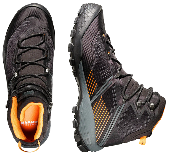 Ботинки мужские Mammut Ducan II High Gtx Black/Dark Tangerine - Фото 3 большая