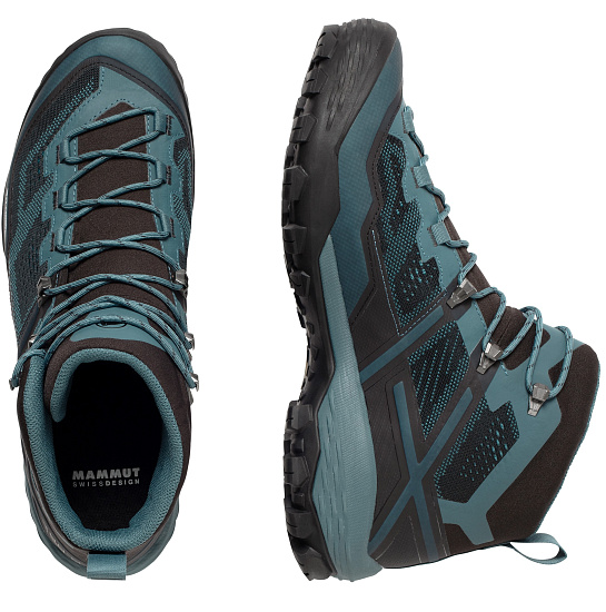 Ботинки мужские Mammut Ducan Mid GTX Black/Light Poseidon - Фото 5 большая