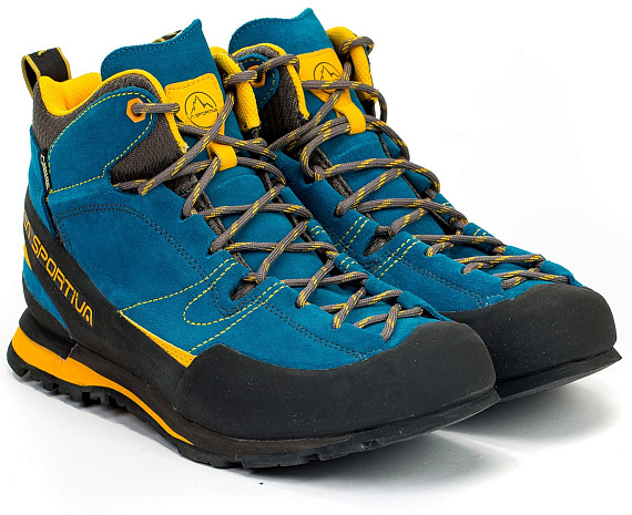 Ботинки La Sportiva Boulder X Mid Gtx Blue/Yellow - Фото 3 большая