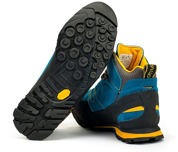Ботинки La Sportiva Boulder X Mid Gtx Blue/Yellow - Фото 4 большая