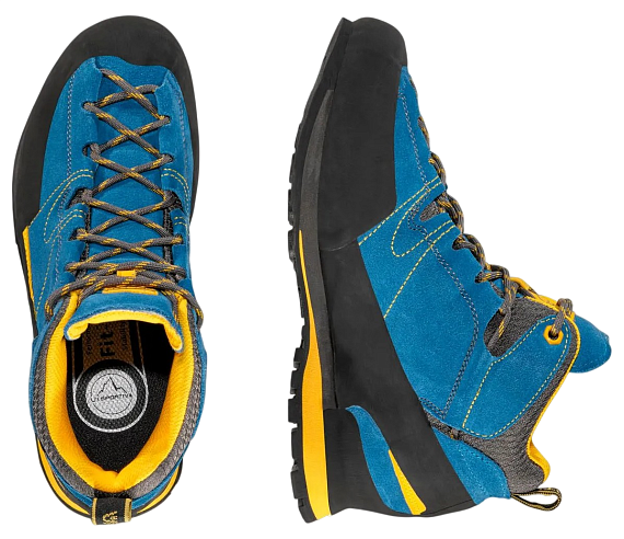Ботинки La Sportiva Boulder X Mid Gtx Blue/Yellow - Фото 4 большая