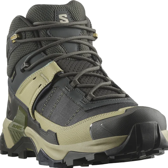Ботинки мужские Salomon X Ultra 5 Mid Gtx Peat/Gray Green/Blue Nights - Фото 5 большая