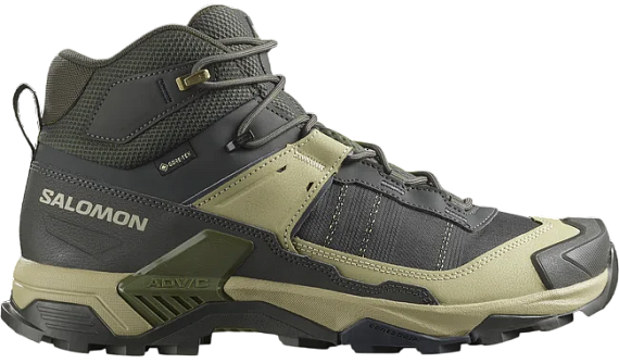 Ботинки мужские Salomon X Ultra 5 Mid Gtx Peat/Gray Green/Blue Nights - Фото 1 большая