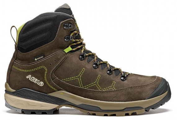 Ботинки мужские Asolo Falcon Evo Nbk Gv Mm Dark Brown/Lime - Фото 2 большая