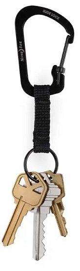 Брелок Nite Ize SlideLock Key Ring Stainless Steel Black - Фото 3 большая
