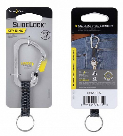 Брелок Nite Ize SlideLock Key Ring Stainless Steel - Фото 1 большая