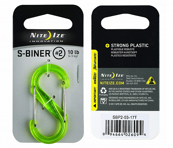 Карабин Nite Ize S-Biner #2 Lime - Фото 1 большая