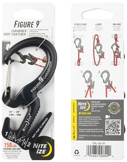 Крепление Nite Ize Figure 9 Carabiner Black - Фото 1 большая