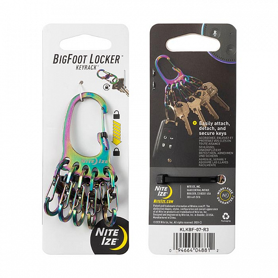 Брелок Nite Ize BigFoot Locker KeyRack Spectrum - Фото 1 большая