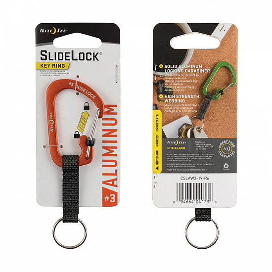 Карабин Nite Ize SlideLock Key Ring #3 Orange - Фото 1 большая