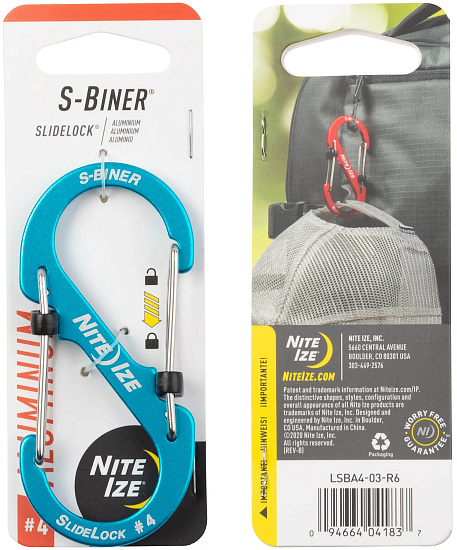 Карабин Nite Ize S-Biner® SlideLock® Aluminum #4 Blue - Фото 1 большая