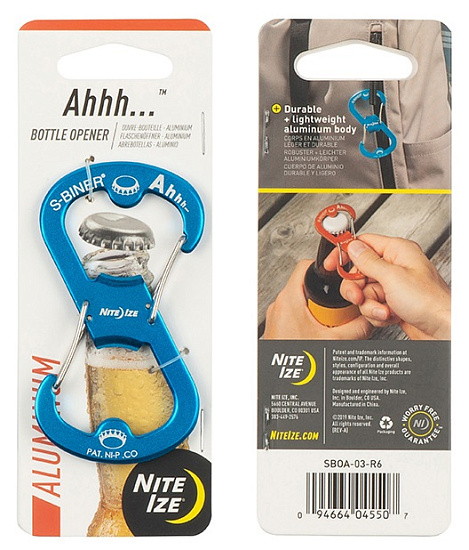 Брелок для ключей Nite Ize Ahhh Aluminum Bottle Opener Blue - Фото 1 большая