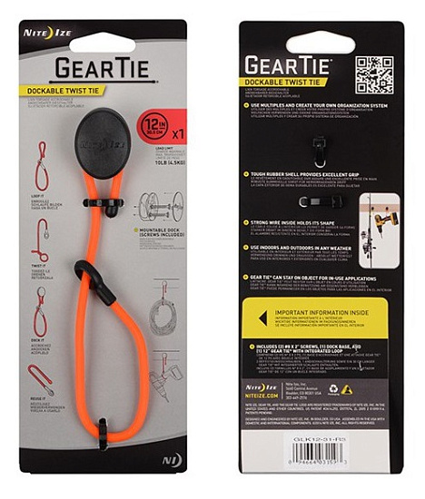 Хомут Nite Ize Gear Tie® Dockable™ Twist Tie 12" Orange - Фото 1 большая