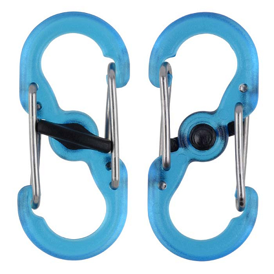 Карабин Nite Ize S-Biner MicroLock Blue - Фото 2 большая