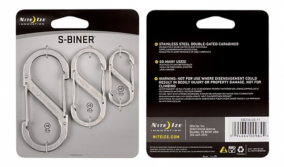 Карабин Nite Ize S-Biner Stainless Steel (3шт) - Фото 1 большая