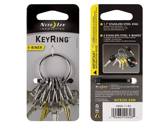 Брелок Nite Ize KeyRing S-Biner Steel - Фото 2 большая