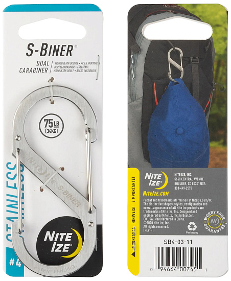 Карабин Nite Ize S-Biner Stainless Steel #4 - Фото 1 большая