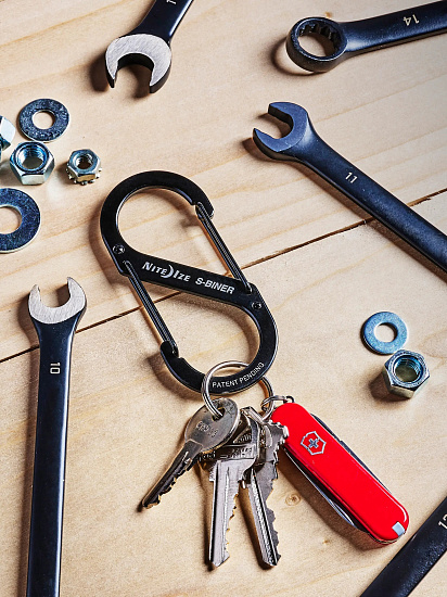 Карабин Nite Ize S-Biner Stainless Steel (3шт) Black - Фото 3 большая