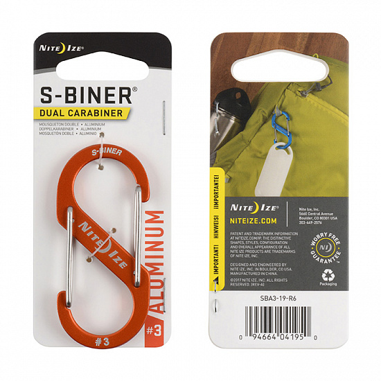 Карабин Nite Ize S-Biner Aluminum #3 Orange - Фото 1 большая