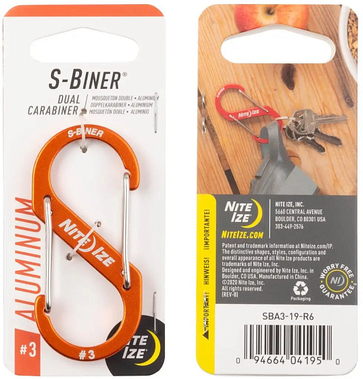 Карабин Nite Ize S-Biner Aluminum #3 Orange - Фото 1 большая
