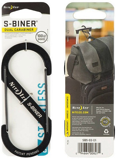 Карабин Nite Ize S-Biner #5 Black - Фото 1 большая