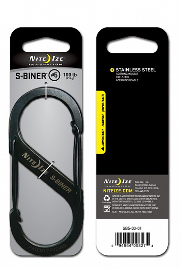 Карабин Nite Ize S-Biner #5 Black - Фото 1 большая