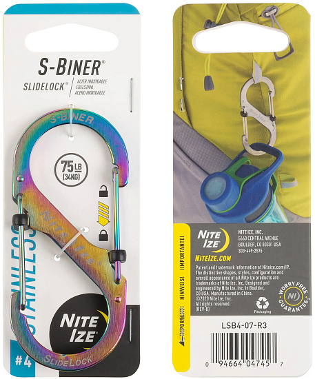 Карабин металлический Nite Ize S-Biner SlideLock 4 Spectrum - Фото 1 большая