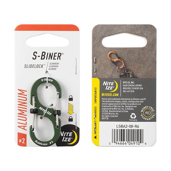 Карабин металлический Nite Ize S-Biner SlideLock 2 Оливковый - Фото 1 большая
