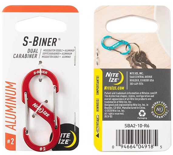 Карабин Nite Ize S-Biner Aluminum #2 Red - Фото 1 большая