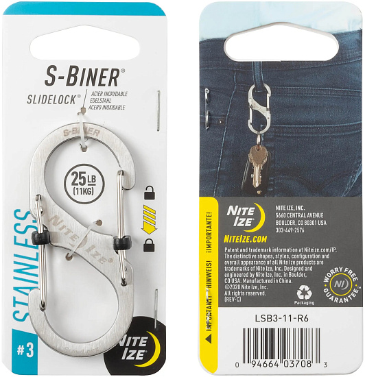 Карабин Nite Ize S-Biner® SlideLock® Stainless Steel #3 - Фото 1 большая
