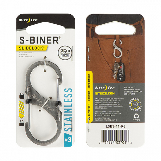 Карабин Nite Ize S-Biner® SlideLock® Stainless Steel #3 - Фото 1 большая