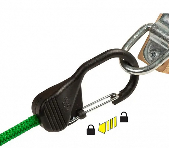 Такелажное крепление Nite Ize SlideLock Carabiner Bungee - 48 in Green - Фото 2 большая
