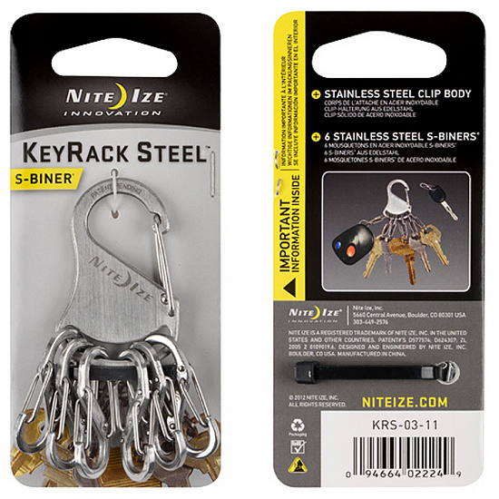 Брелок Nite Ize KeyRack Steel S-Biner Steel - Фото 1 большая