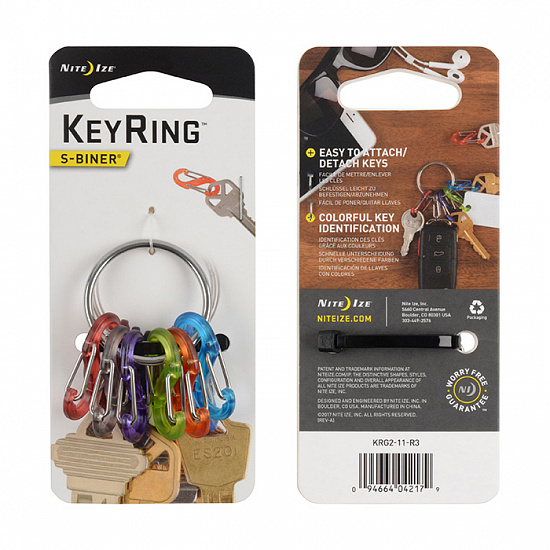 Брелок Nite Ize KeyRing S-Biner Stainless  - Фото 1 большая