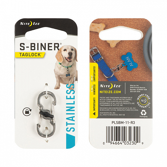 Брелок на ошейник Nite Ize S-Biner® Taglock™ Steel - Фото 1 большая