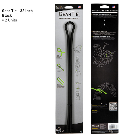 Хомут Nite Ize Gear Tie® Reusable Rubber Twist Tie™ 32" Black - Фото 2 большая