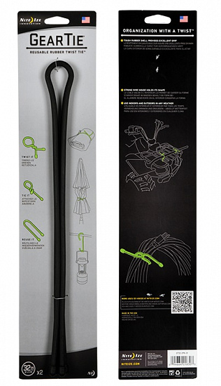 Хомут Nite Ize Gear Tie® Reusable Rubber Twist Tie™ 32" Black - Фото 1 большая