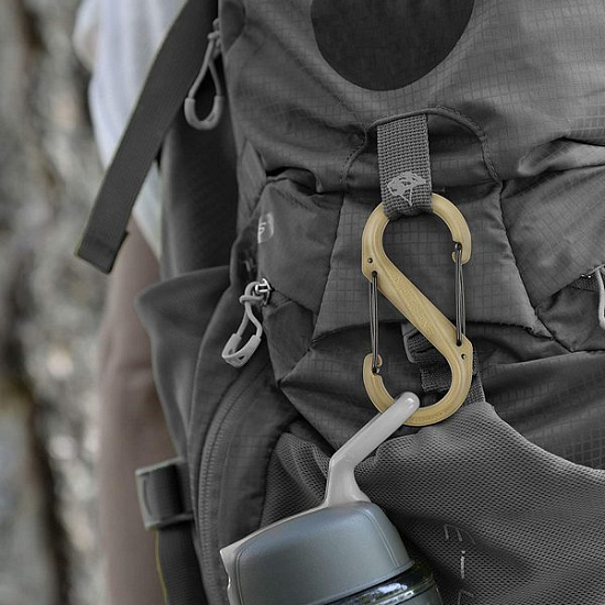 Карабин пластиковый Nite Ize S-Biner #4 Coyote - Фото 3 большая