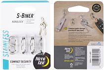 Карабин металлический Nite Ize S-Biner NanoLock Stainless (4шт)