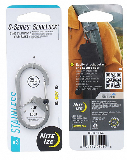 Карабин Nite Ize G-Series SlideLock Stainless #3 - Фото 1 большая